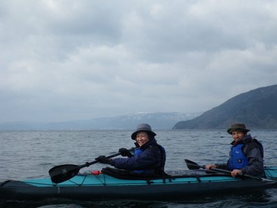 波を渡って竹生島へ 琵琶湖雪見ツアー報告 13 2 3 折りたたみ式カヌーカヤックのフジタカヌー日記